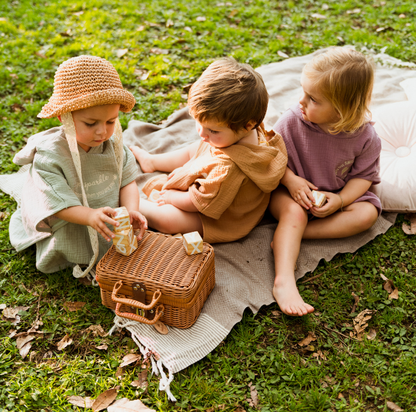 Baby Cotton Poncho - Soft Sage
