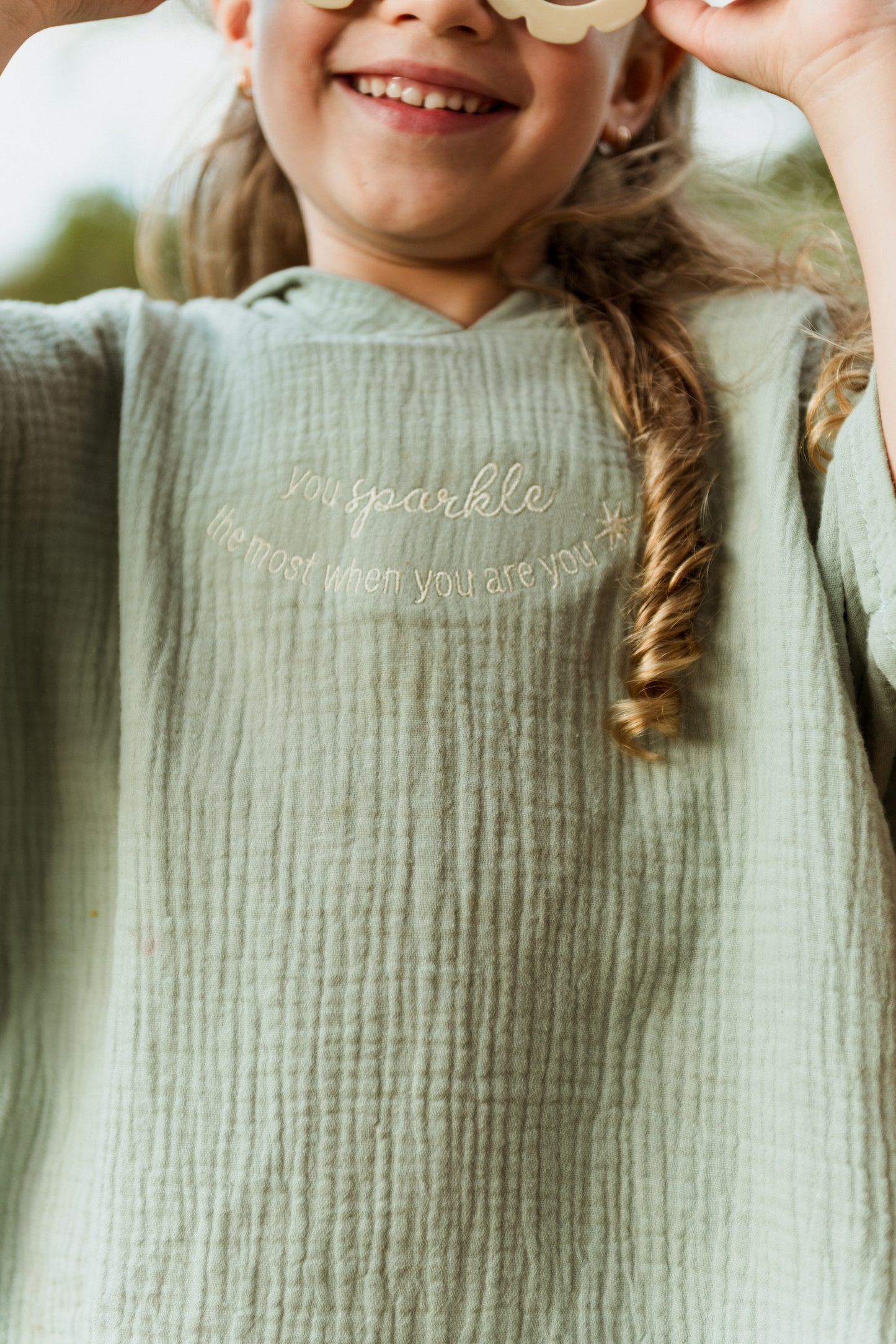Poncho Algodón Kidz - Soft Sage