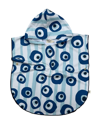 Microfiber Poncho - Aqua Bubbles