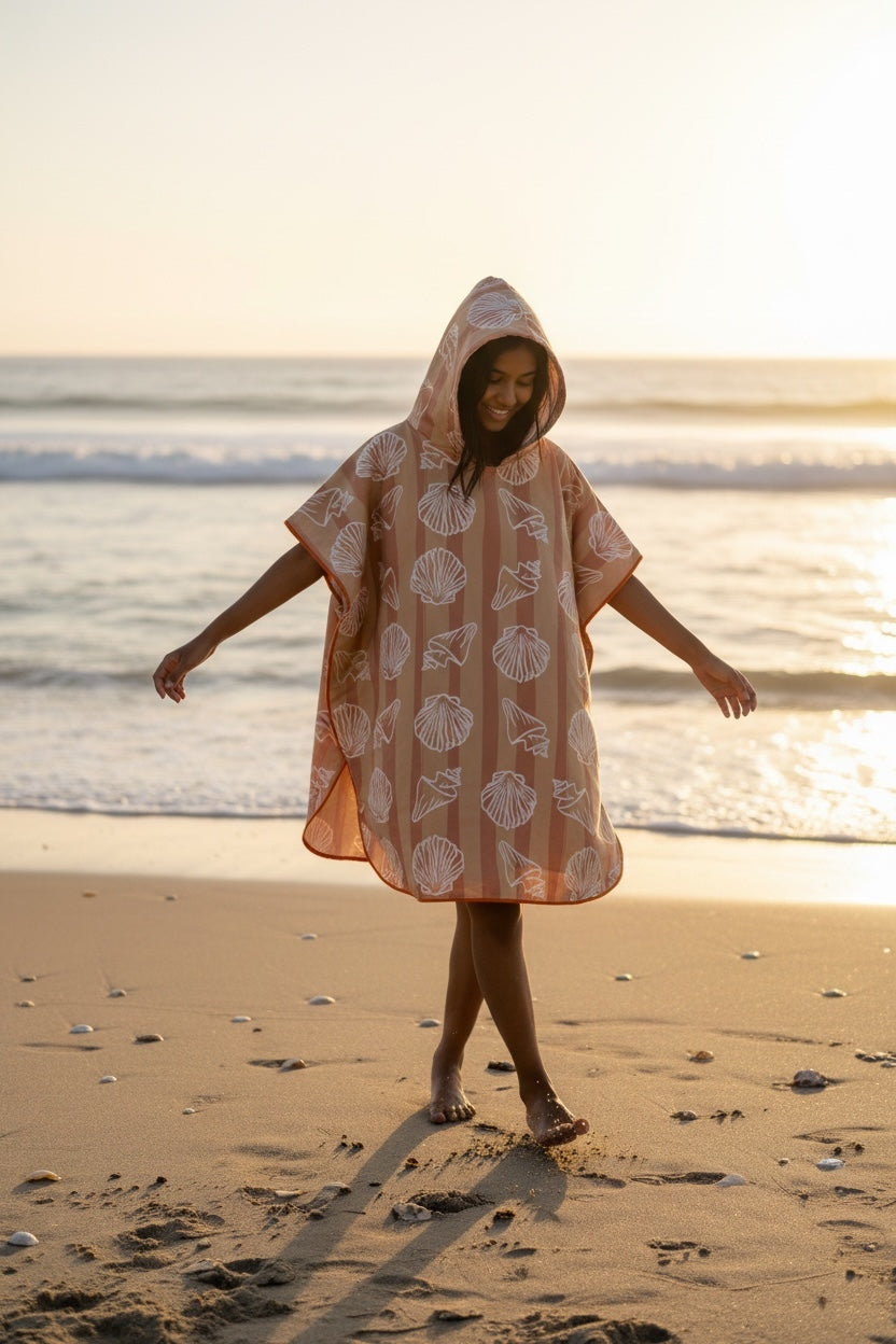 Microfiber Poncho - Aqua Bubbles