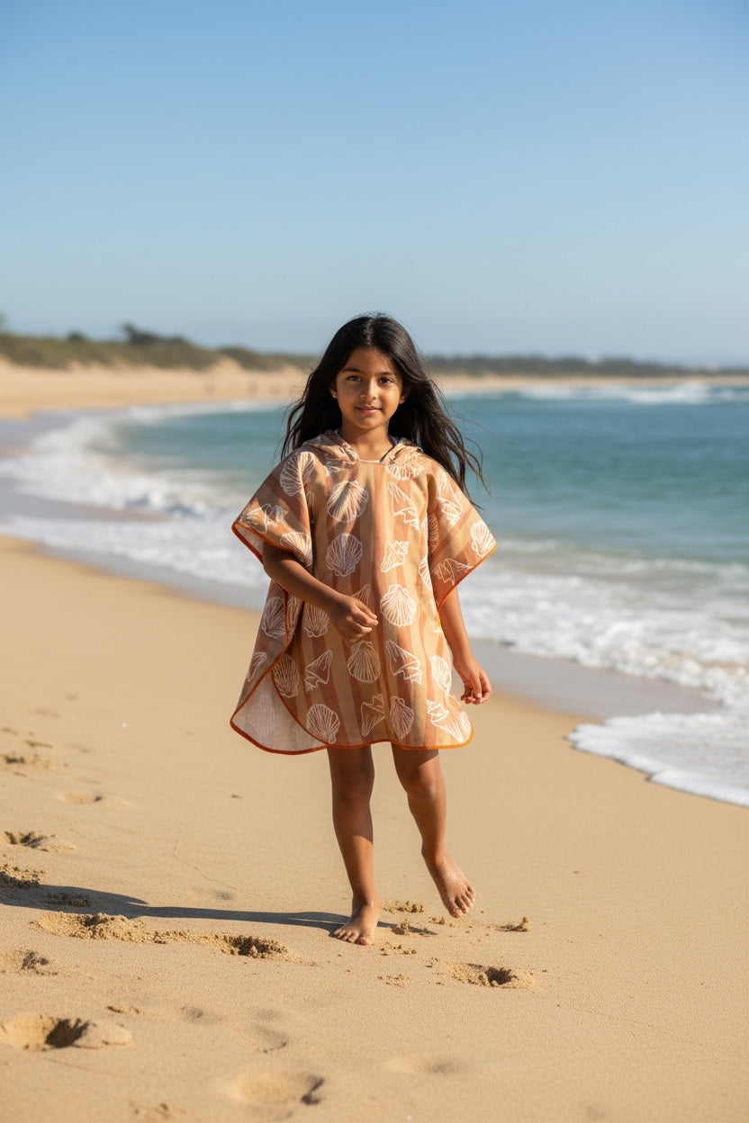 Microfiber Poncho - Aqua Bubbles