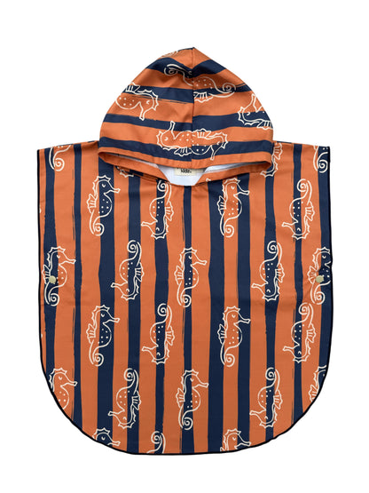 Microfiber Poncho - Aqua Bubbles