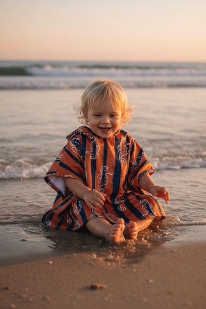 Microfiber Poncho - Aqua Bubbles