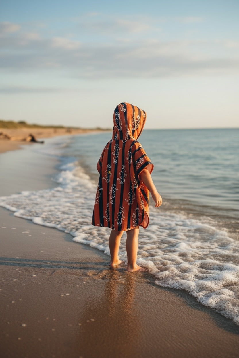 Microfiber Poncho - Aqua Bubbles