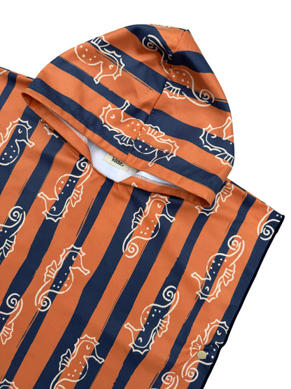 Microfiber Poncho - Aqua Bubbles