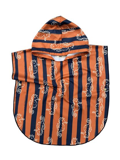 Microfiber Poncho - Aqua Bubbles