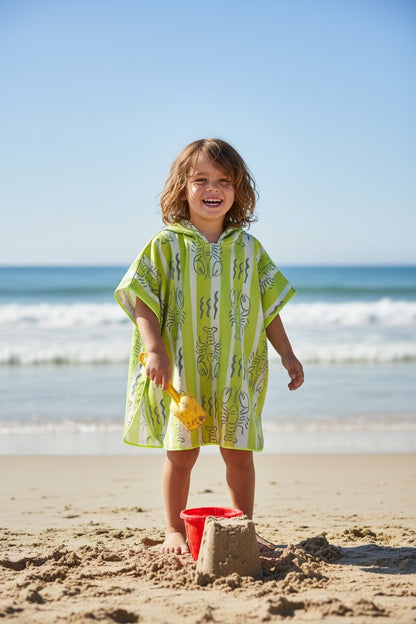 Microfiber Poncho - Aqua Bubbles