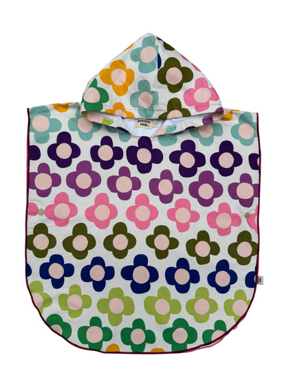 Microfiber Poncho - Aqua Bubbles
