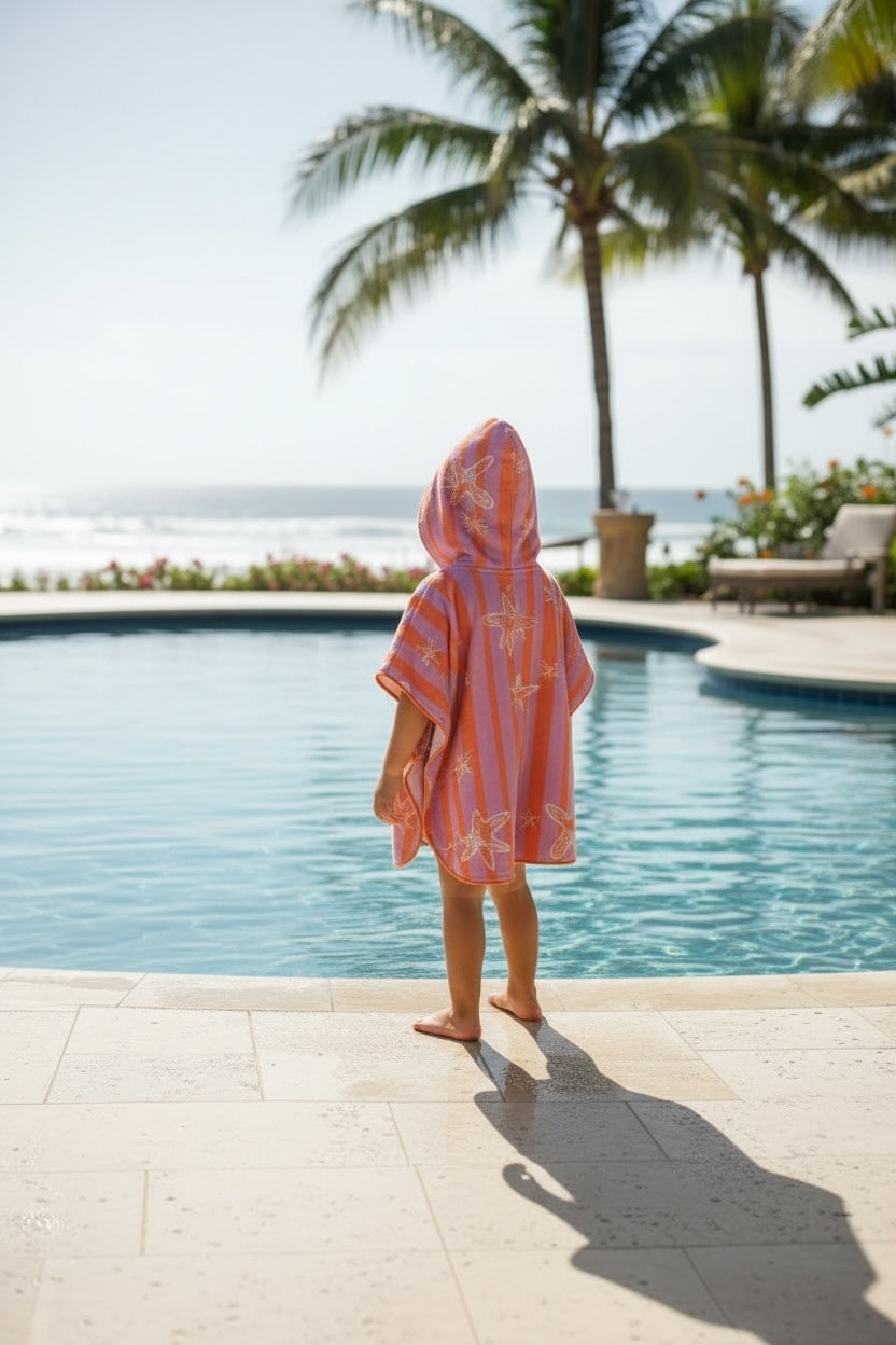 Microfiber Poncho - Aqua Bubbles