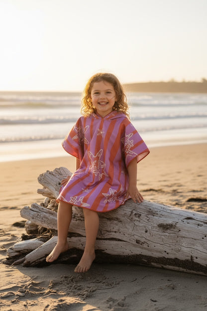 Microfiber Poncho - Aqua Bubbles