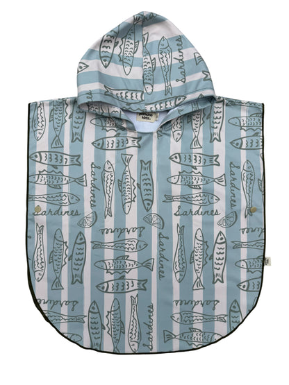 Microfiber Poncho - Aqua Bubbles