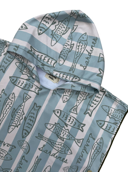 Microfiber Poncho - Aqua Bubbles