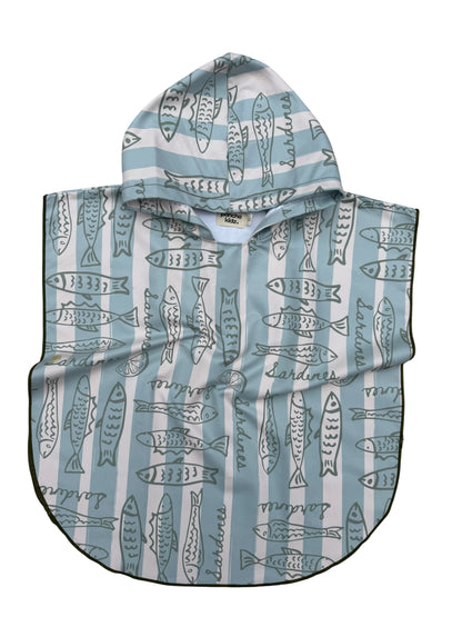 Microfiber Poncho - Aqua Bubbles