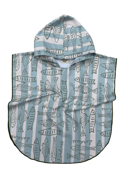 Microfiber Poncho - Aqua Bubbles
