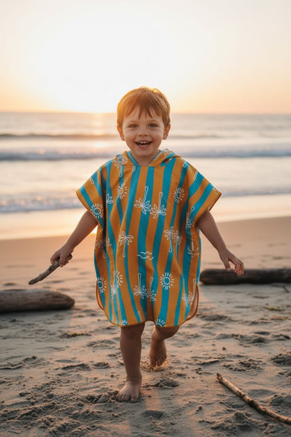 Microfiber Poncho - Aqua Bubbles