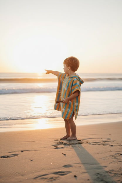 Microfiber Poncho - Aqua Bubbles
