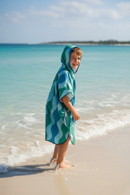 Microfiber Poncho - Emerald Surf