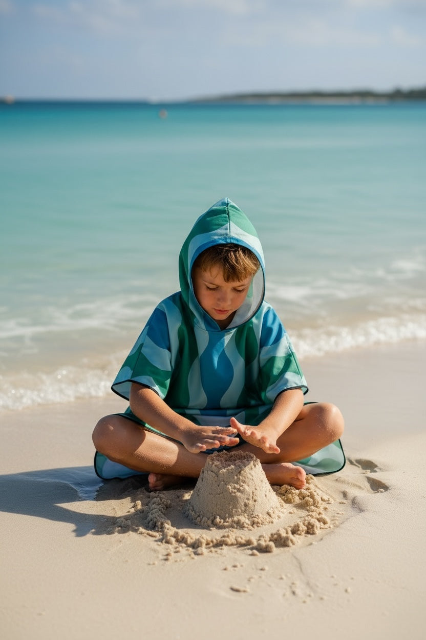 Microfiber Poncho - Emerald Surf