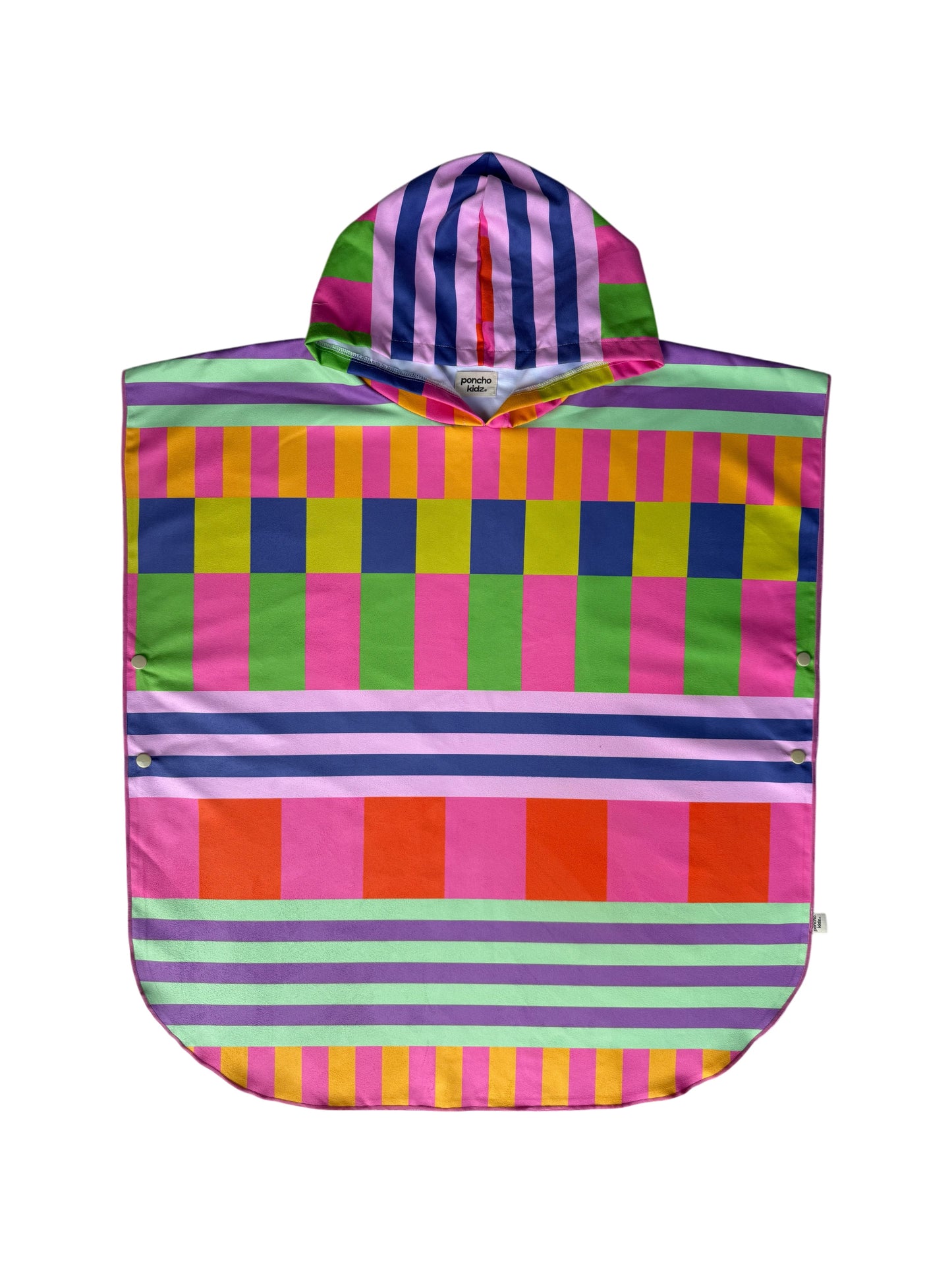 Microfiber Poncho - Urban Mosaic Pink