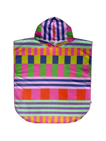 Microfiber Poncho - Urban Mosaic Pink